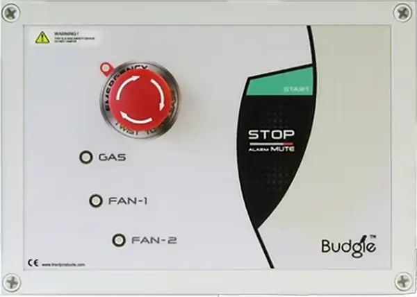 Control panel for gas safety in a commercial kitchen setting