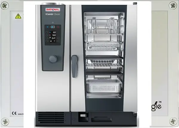 Rational iCombi Classic commercial gas oven with shelves